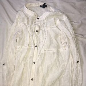 lace button up long sleeve shirt